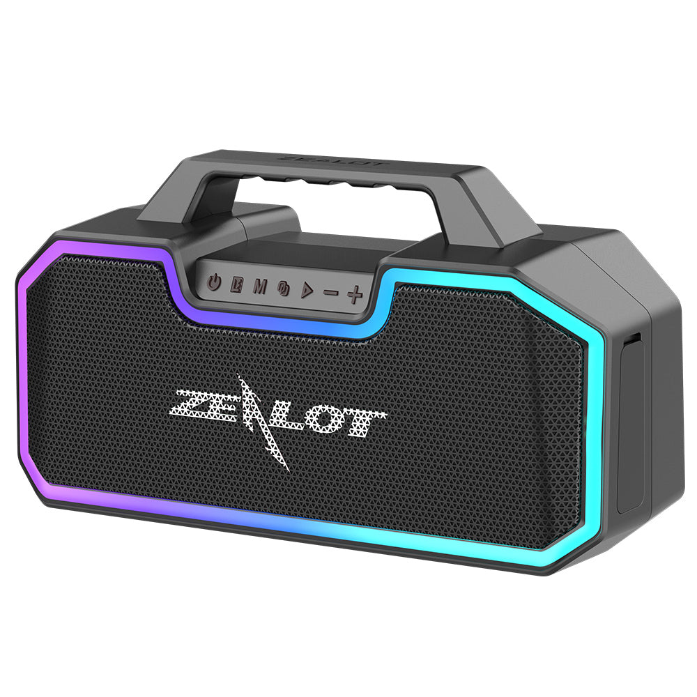 ZEALOT S57 Portable Outdoor Rechargeable Bluetooth Speaker Colorful Lighting Wireless Music Subwoofer Support TF Card Playing Music ZEALOT S57 Portable Outdoor Rechargeable Bluetooth Speaker Colorful Lighting Wireless Music Subwoofer Support TF Card Playing Music